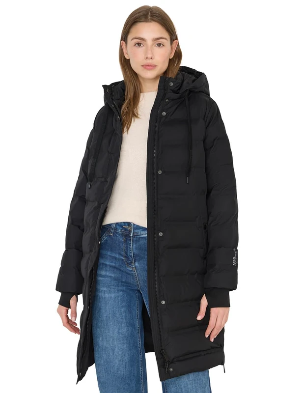 Cecil Women's 1005484 Coat with Taped Seams, Black, M
