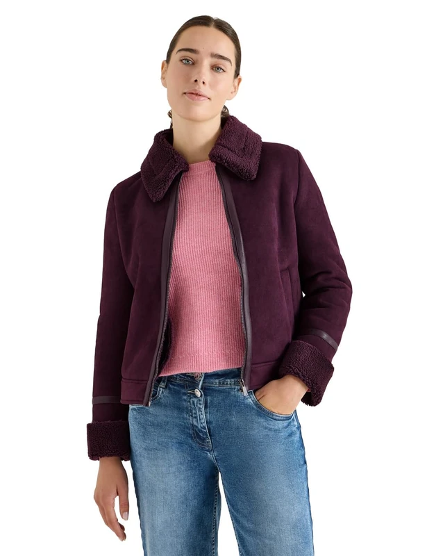 CECIL Eggplant Velour Jacket Red XXL