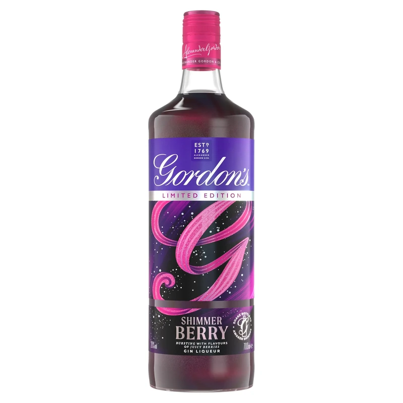 Gordon's Shimmer Berry | 20% | vol 70cl | Limited Edition | Juicy Berry | Mystical Violet | Mix with Tonic or Lemonade