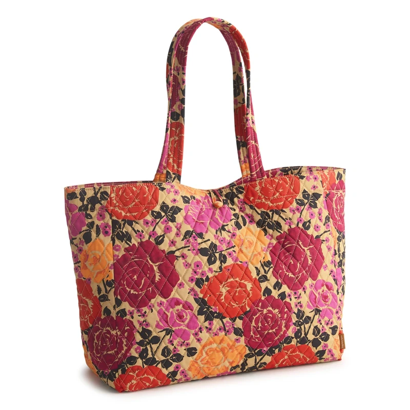 Vera Bradley Premium Cotton Hathaway Tote Bag, Mistletoe Lattice, One Size