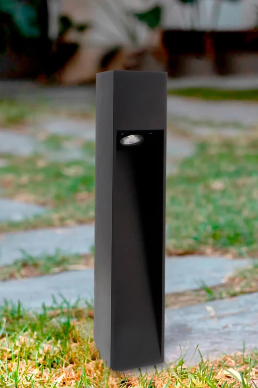 M Ledme - Cora Plus Black Led Beacon, Cct Light, Waterproof IP65, for Garden, Terrace, Entrance and Patio