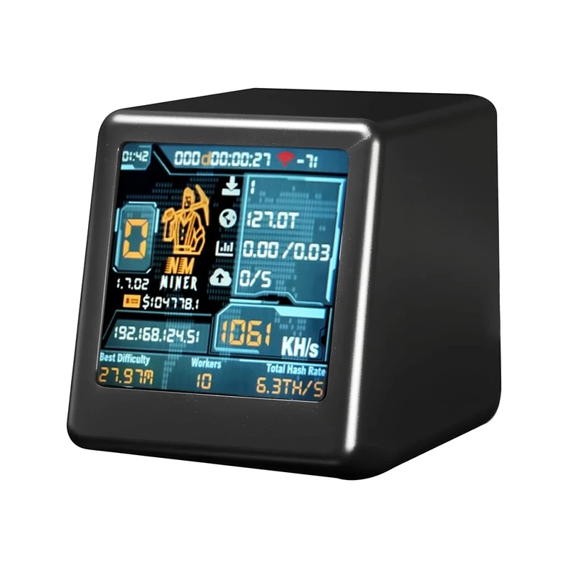 Aboiled NM TV NMMiner Smart TV 1060KH/S Hashrate Nerdminer V2 ESP32 BTC SOLO Lottery Miner Smart Gift Home Desktop Clock Black