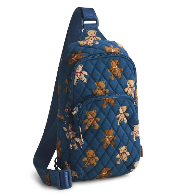 Vera Bradley Women's Premium Cotton Lorman Sling Backpack Bag, Bunch of Bears, One Size