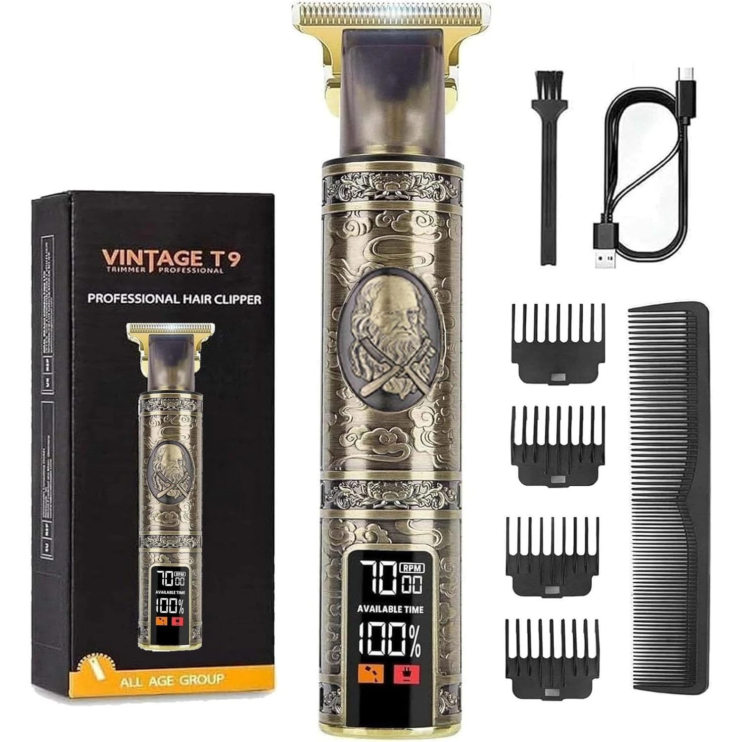 Upgraded Hair Clipper for Men, Hair Trimmer Shaver with LCD Display, Professional Beard Trimmer Barber Clippers Cordless Detailer Trimmer, Long-Lasting Battery Clippers for Haircuts, Mens Gifts