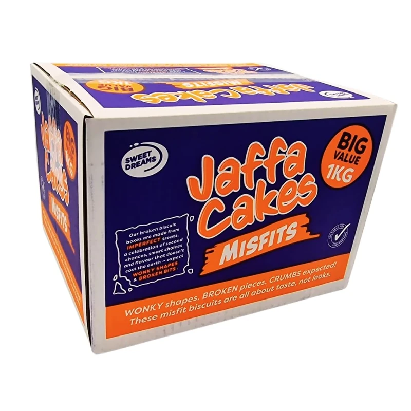 Jaffa Cake Misfits 1kg Box – Broken Biscuits & Wonky Shapes – Mis-Shaped Chocolate & Orange Treats – Bulk Snack Value Pack – Crumbs Expected – Big Flavour, Big Value