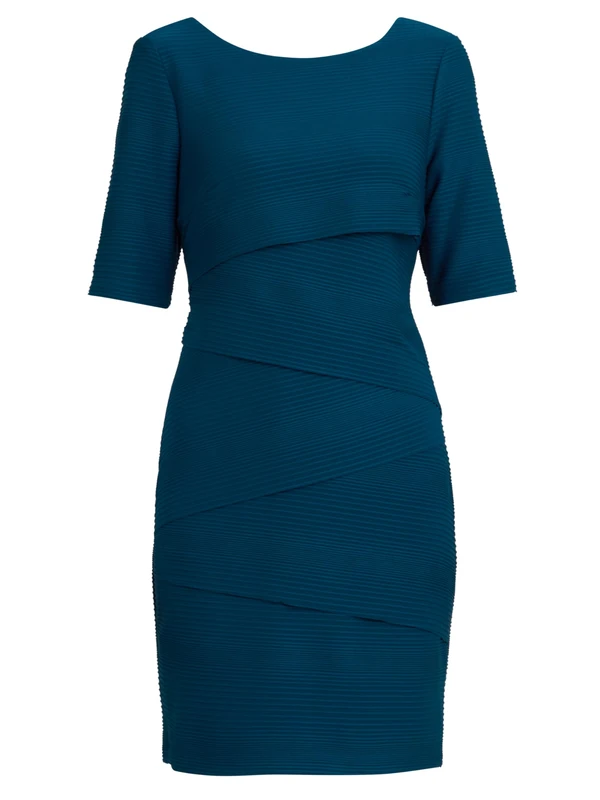 Gina Bacconi Women's Ribbed Fabric Layered Dress Cocktail, Mallard, 18 - Image 1