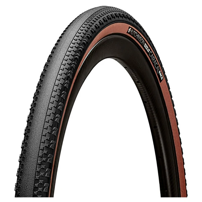 Hutchinson – Caracal Race – Tubeless Ready Gravel Tyre – Mach Tread Ultimate Compound – UltraSwift Casing – High‑Speed Racing Tread – Lightweight – 700 x 45c – Black/Tan
