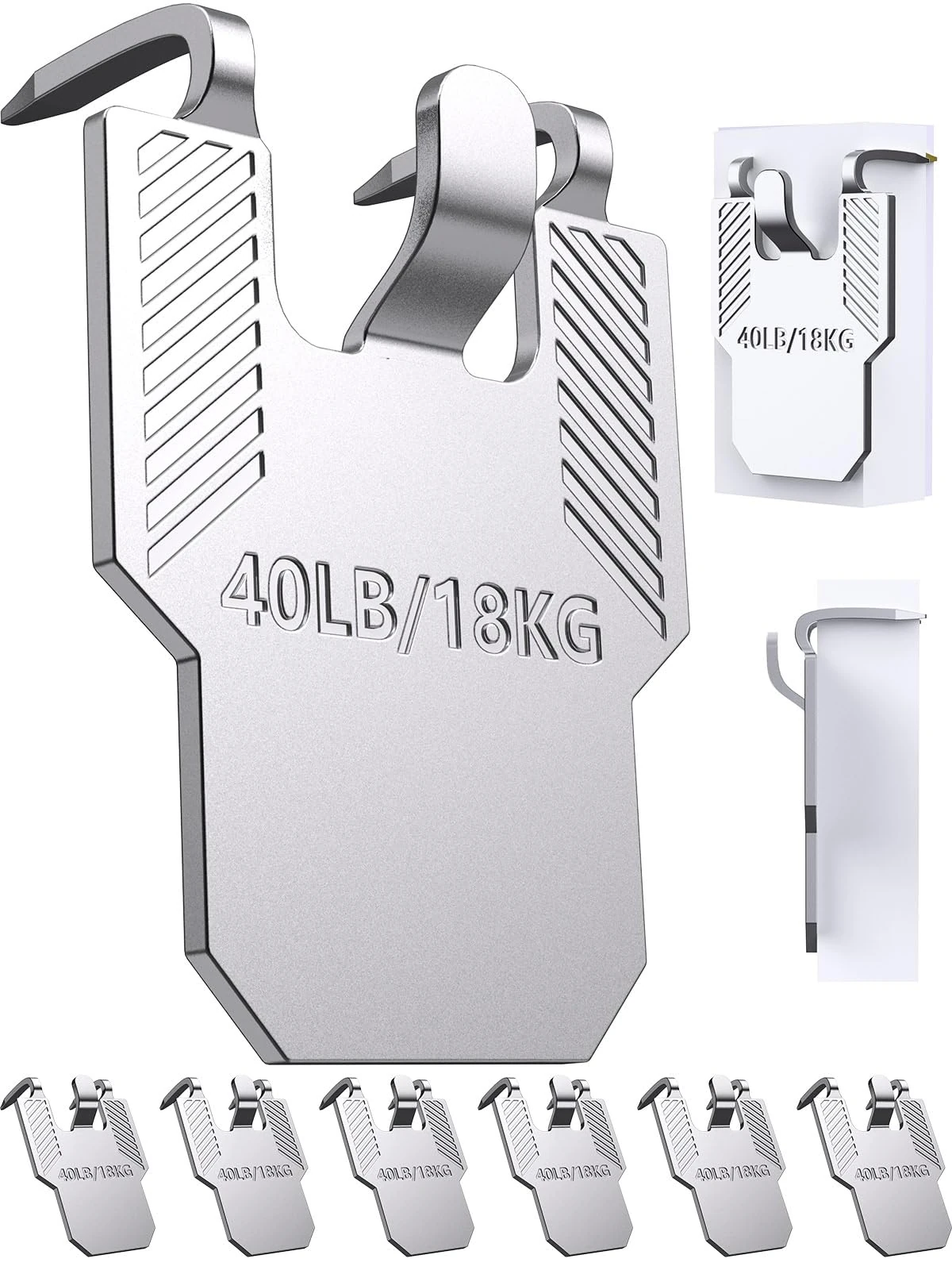 BYSMAH Claw Picture Hooks for Plasterboard, 8 Pack Heavy Duty Drywall Picture Hangers No Nails No Damage Hanging Hooks for Securely Hanging Pictures,Frames,Wall Art,Home Decor(Silver)