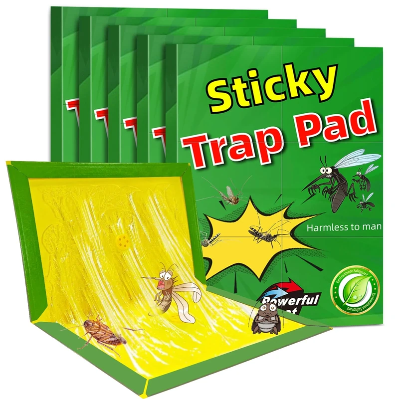 Sticky Traps, Large Extra Strong Pest Sticky Trap, Multi-Use Pest Trap Boards for Multiple Insects in Indoor Outdoor, Home Kitchen,Garden and Garage etd (5 Packs)