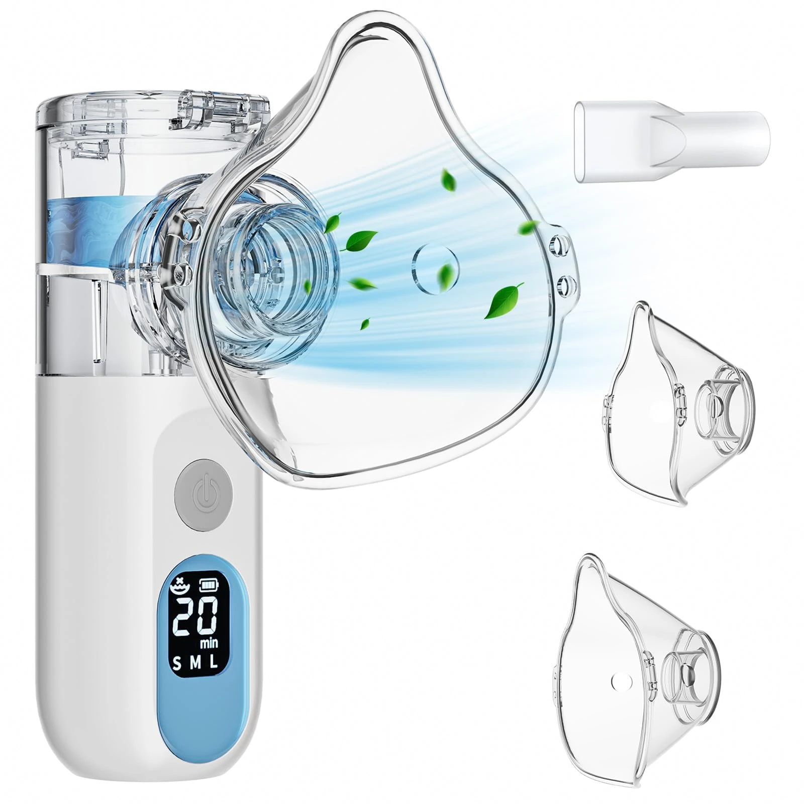 Nebuliser Machine for Adults - Handheld Mesh Nebulizer Machine for Adults & Kids, USB-C Rechargeable Self-Cleaning & Advanced Digital Display Nebulizer with Adjustable Mist for Home and Travel Use