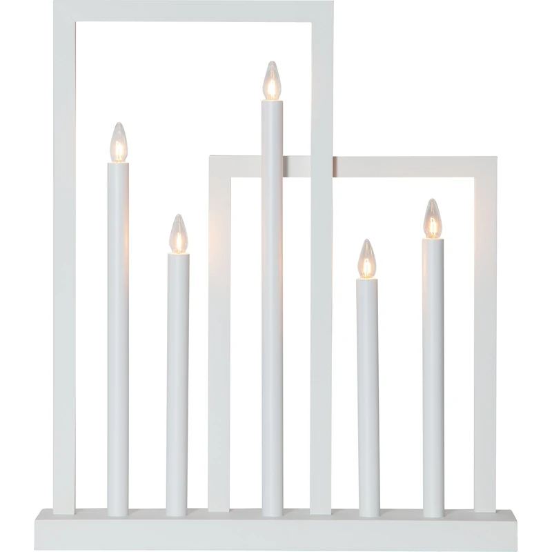 Eglo Candle Holder Frame, Christmas Decorative Light, Window Decoration Made of Wood, Steel and Plastic in White Warm