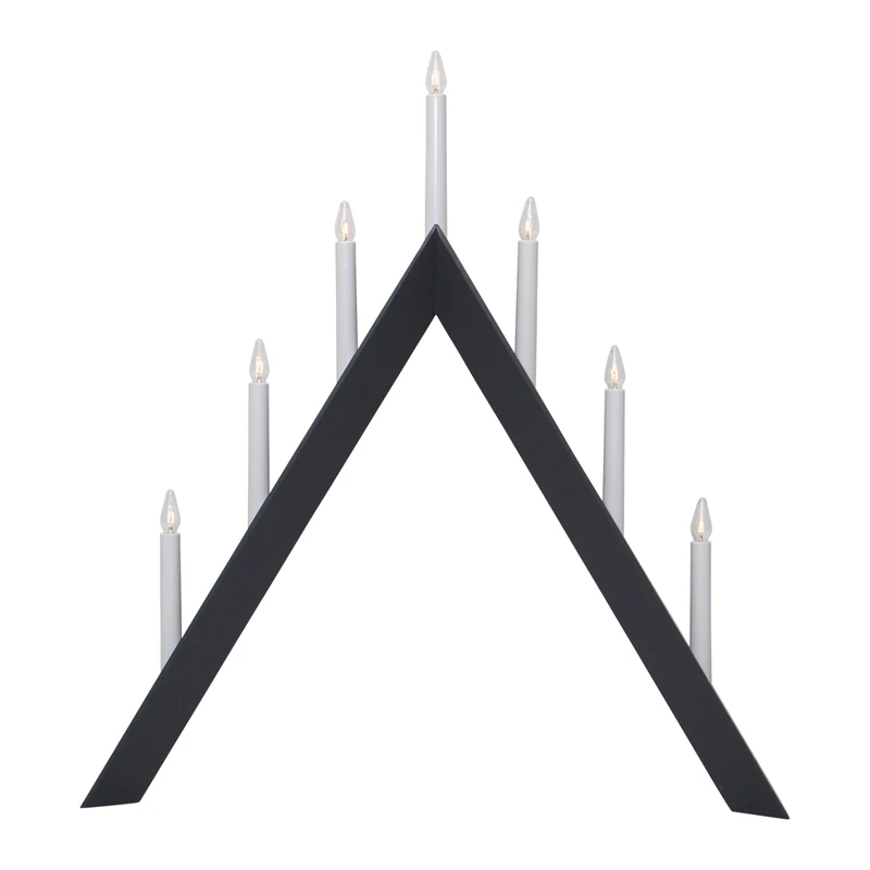 Eglo Candle Holder Arrow, Christmas Pyramid Holder, Decorative Light for Christmas, Wood, Plastic in Anthracite, White, Warm White