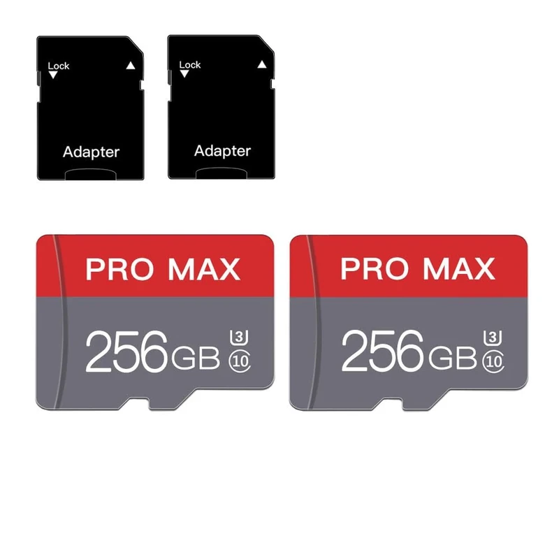 2 Pack256GB Micro SD Card, MicroSD Memory Card with AdapterClass 10, U3, V30, A1 for Smartphone,Dash Cam and Camera