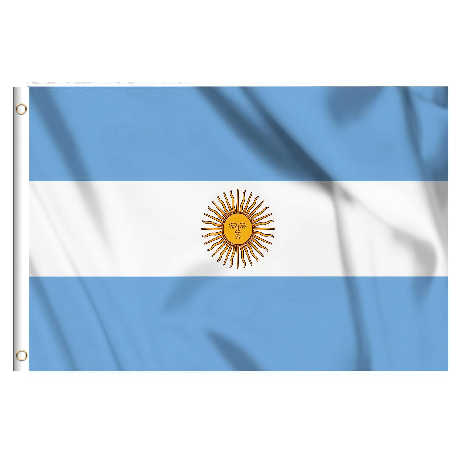 Argentina Flag 5ft x 3ft, Double Sided Polyester Flag with Brass Eyelets, Fade Resistant Banner for World Cup, Football, National Day, Garden, Patio or Street Party Decorations