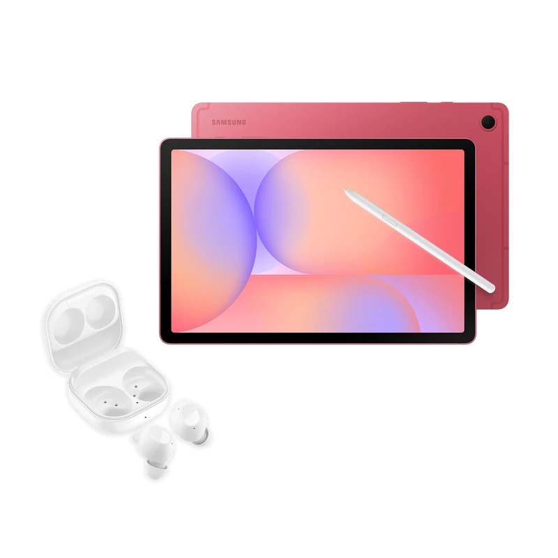 SAMSUNG Galaxy Tab S10 Lite + Galaxy Buds FE White, AI Tablet, 6GB Memory, 128GB Storage, 10.9" 90Hz display, S Pen Included, Long Battery Life, Red, 3 Year Extended Warranty (UK Version)