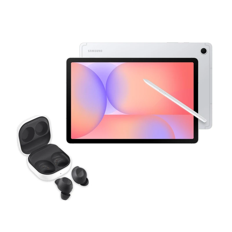 SAMSUNG Galaxy Tab S10 Lite + Galaxy Buds FE Graphite, AI Tablet, 6GB Memory, 256GB Storage, 10.9" 90Hz display, S Pen Included, Long Battery Life, Silver,3 Year Extended Warranty(UK Version)