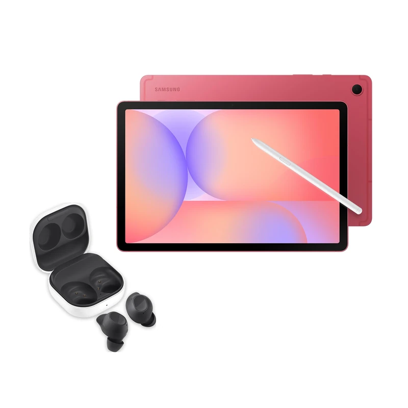 SAMSUNG Galaxy Tab S10 Lite + Galaxy Buds FE Graphite, AI Tablet, 6GB Memory, 128GB Storage, 10.9" 90Hz display, S Pen Included, Long Battery Life, Red, 3 Year Extended Warranty (UK Version)
