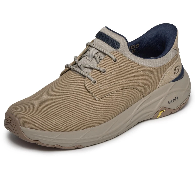 Skechers Men's Round Toe Canvas Bungee Lace Slip-in Sneakers