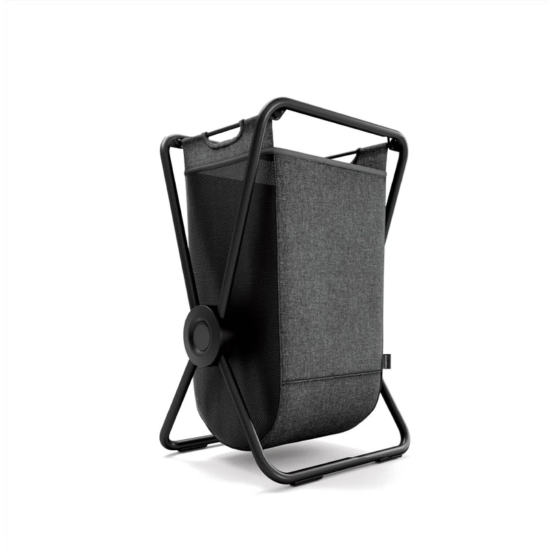 simplehuman X-Frame Hamper, Single Compartment Laundry Basket for Bedroom Bathroom, Heavy-Gauge Steel Frame, Stain & Odour Resistant Machine Washable Bag, Easy Carry Steel Handles, Matte Black