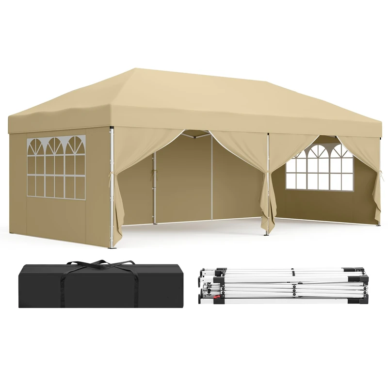 SONGMICS 6m x 3m Pop Up Gazebo with Sides, UPF 50+ Folding Canopy Tent