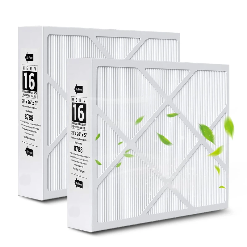 2 Pack X8788 MERV 16 Filter Replacement 20x26x5, Compatible with Pureair PCO20-28 Air Cleaner and Lennox X8788 Filter