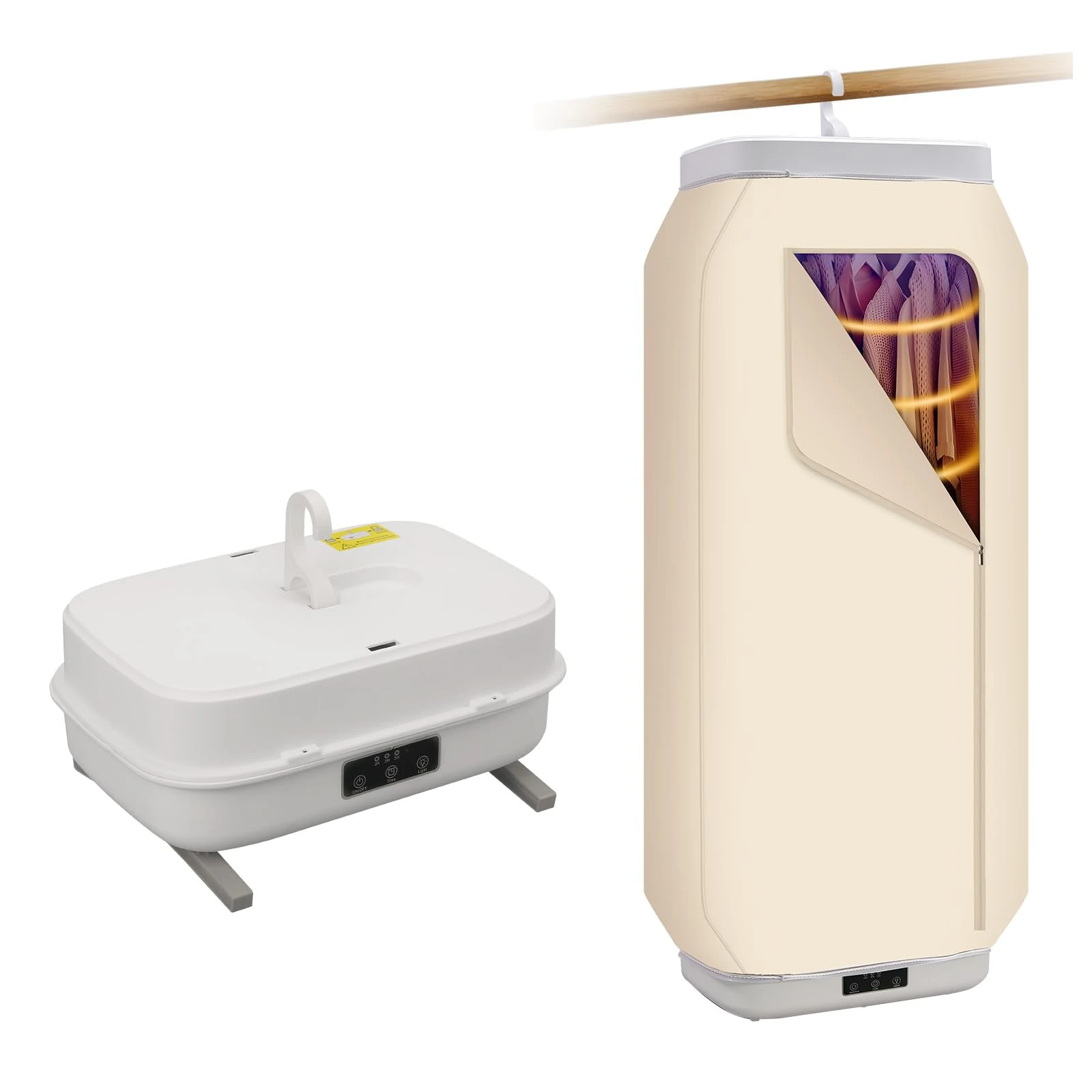 Portable Electric Clothes Dryer, 600W Portable Clothes Dryer with Drying Bag, Mini Laundry Dryers with Remote Control, 360° Dimensional Drying, Foldable Laundry Machine for Home, Apartment