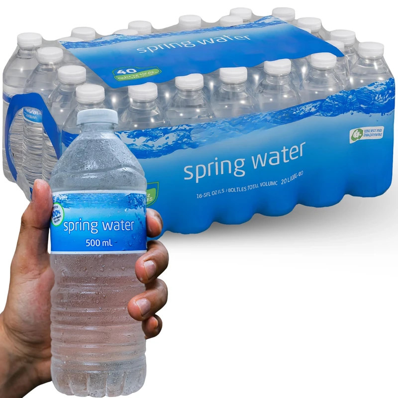 Multipack 500ml Still Spring Water Compatible With Kirkland Spring Water, Bulk Wholesale Deal Hydration Pack For Everyday Use (40 Pack) (20x 500ml)