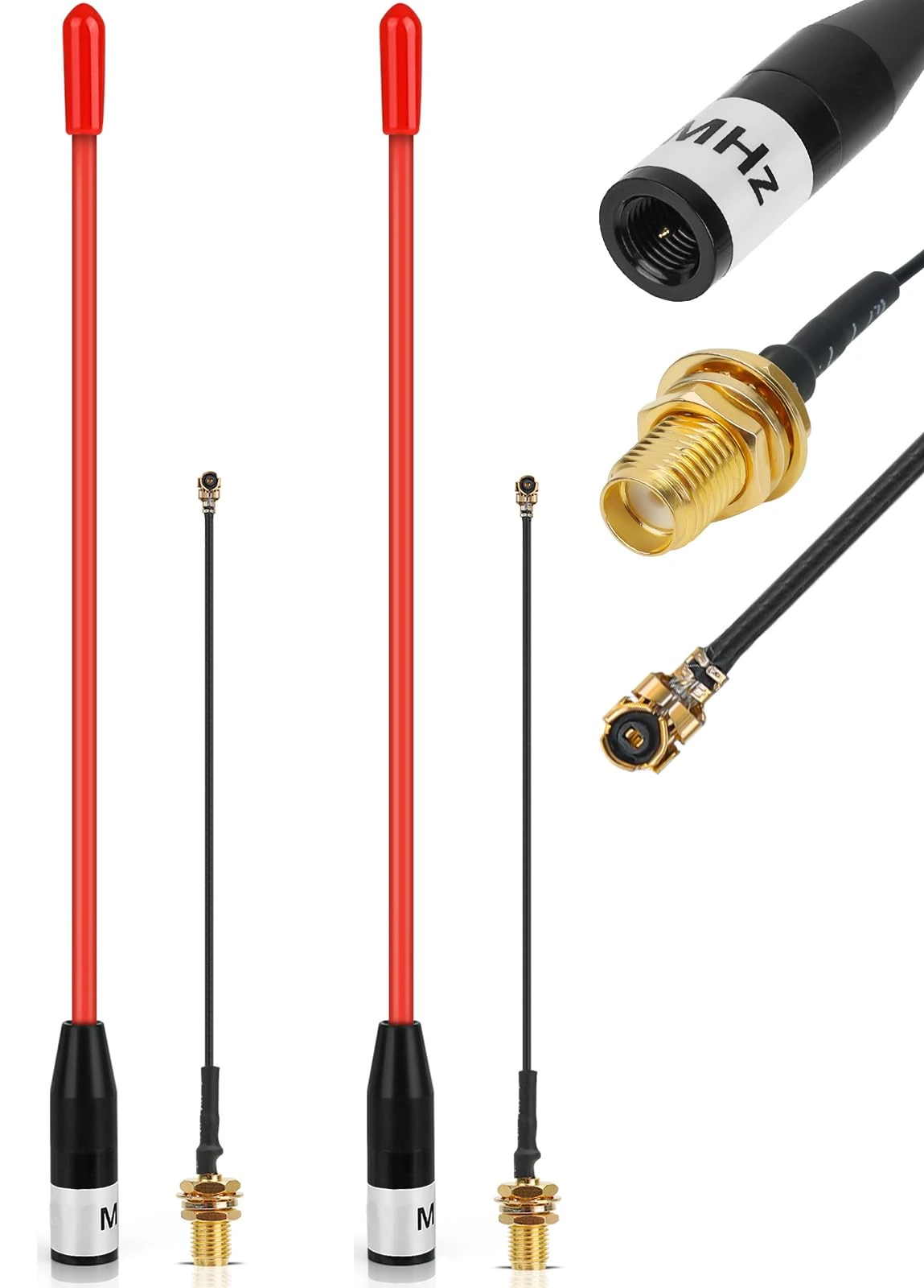 2PCS Meshtastic LoRa Antenna 915MHz 10dBi Gain - Omni SMA Male Connector 17cm Long Range Soft Whip Antenna (Red)
