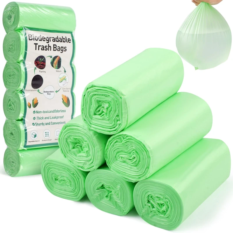 150PCS Small Biodegradable Bin Bags, 6L food waste bags, small bin bags, Compostable Caddy Liners(35cmx40cm)