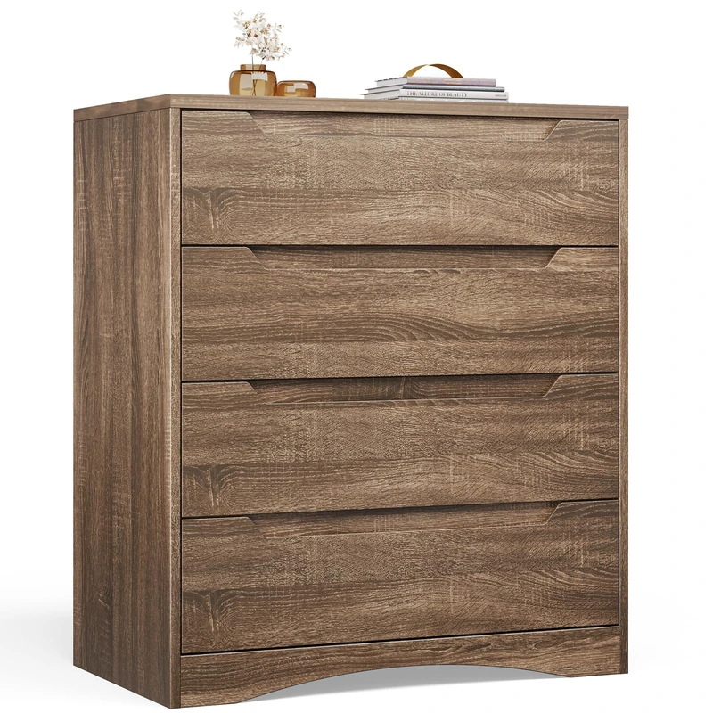 Bealife Chest of Drawers 4 Drawer Chest for Bedroom, Sideboard Drawer Cabinet, White Drawer Cabinet for Living Room, Office, Bedroom, 71 x 41 x 82 cm