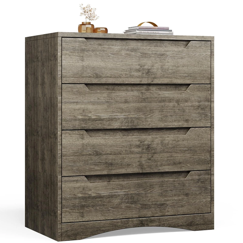 Bealife Chest of Drawers 4 Drawer Chest for Bedroom, Sideboard Drawer Cabinet, White Drawer Cabinet for Living Room, Office, Bedroom, 71 x 41 x 82 cm - Image 1