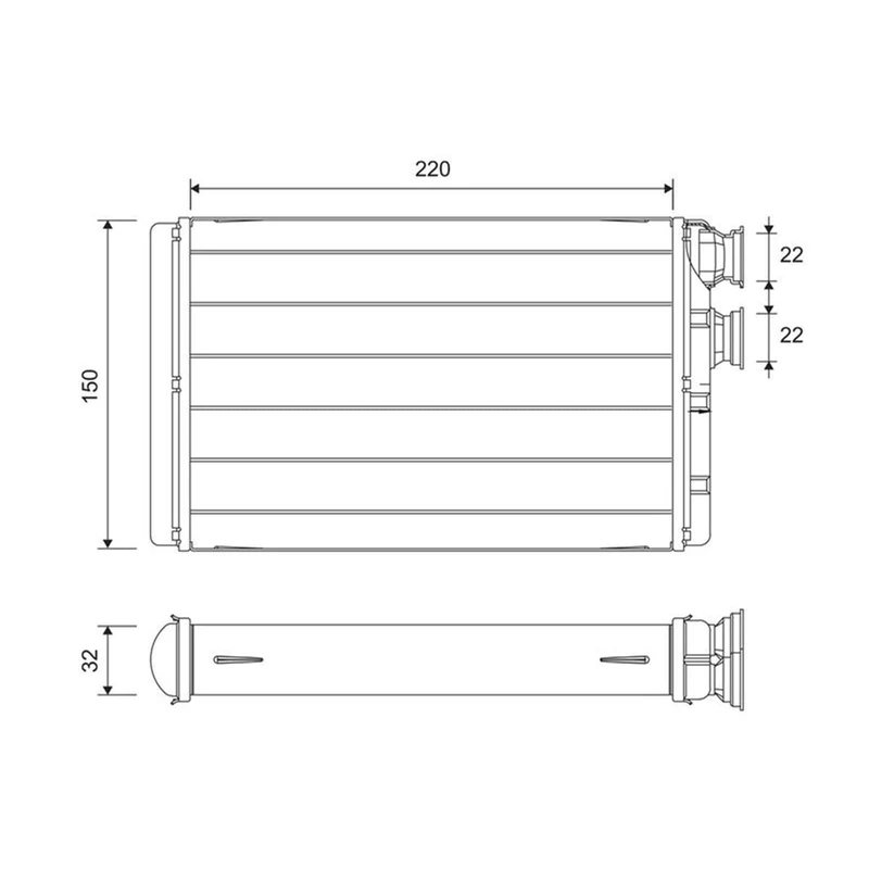 VALEO 811652 Heat Exchanger Heat Exchanger Aluminium 0.67 kg
