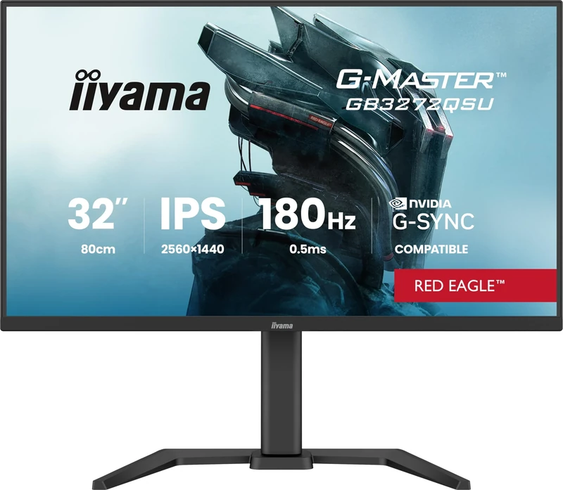 iiyama G-Master GB3272QSU-B1 32 inch180Hz WQHD 2560x1440, 0.5ms, AMD FreeSync Premium/NVIDIA G-SYNC Compatible, 2x HDMI 2.0,1 x DisplayPort, 4 x USB
