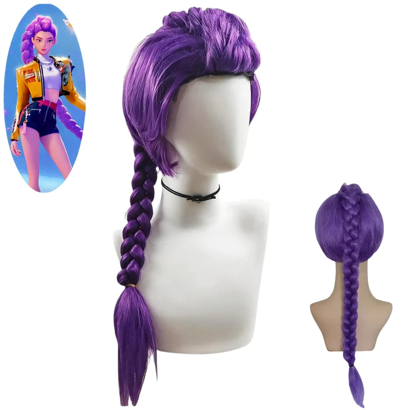 Purple Cosplay Wig From Famous Cartoon Movie Anime Style Themed Character.