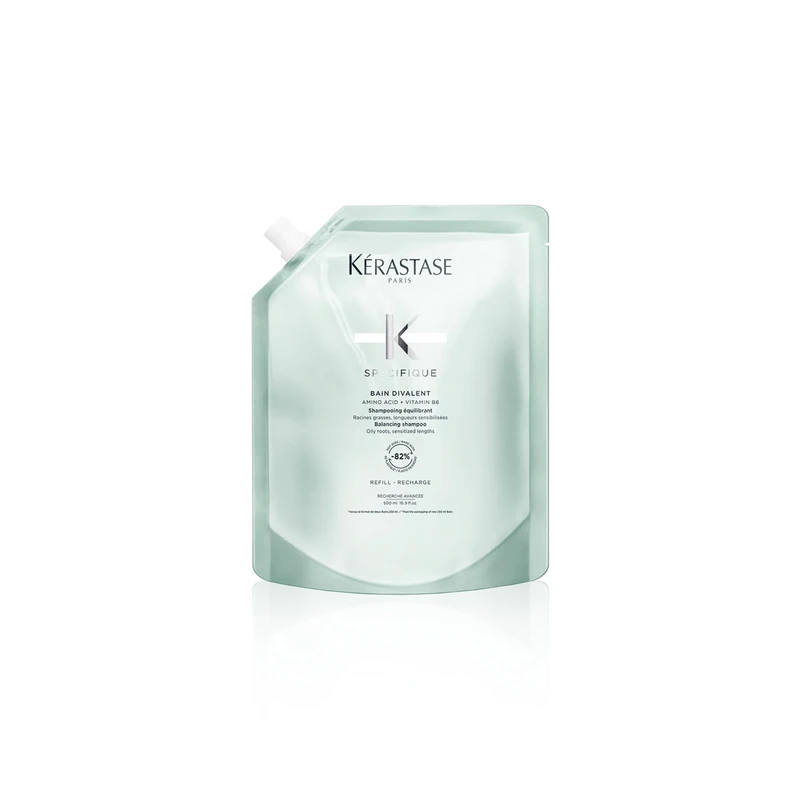 Kérastase Spécifique, Balancing & Clarifying Shampoo, Suitable for Oily Scalps & Damaged Hair, Bain Divalent, 500ml Refill