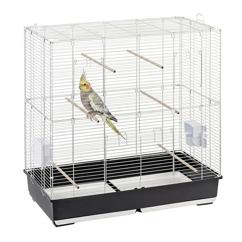 Ferplast Sonia XL, Cage for Cockatiels and Parakeets, Large Bird Cage with 2 Rotating Feeders, 6 Perches, 2 Pull-Out Drawers, 99.5 x 53 xh 108 cm - Image 1