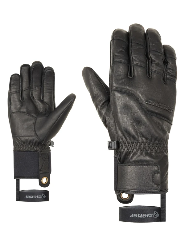 Ziener Men's GISMON-Z Ski Gloves/Winter Sports | Primaloft, Leather, Touch, Black, 11