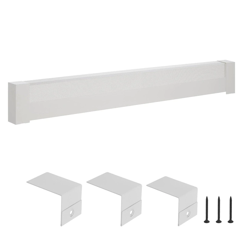 VEVOR Baseboard Heater Covers, Basic Series 1831 mm Standard Electric Heating Unit Front Cover for Home Improvement, Heavy-duty Steel, Easy Installation for Bedroom Replacing Old Cover, White