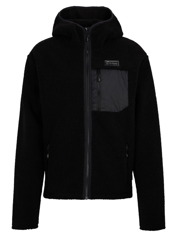 Ziener Men's Juha-Z High-Loft Fleece Jacket, Midlayer, Hood, Black, 48