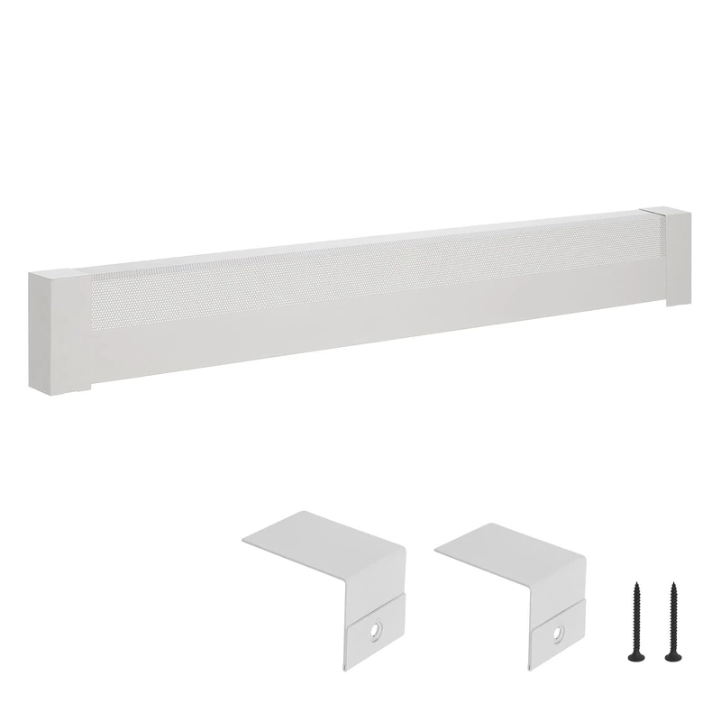 VEVOR Baseboard Heater Covers, Basic Series 1526 mm Standard Electric Heating Unit Front Cover for Home Improvement, Heavy-duty Steel, Easy Installation for Bedroom Replacing Old Cover, White