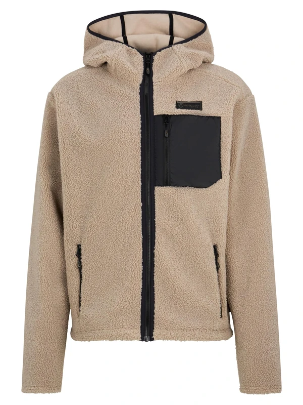 Ziener Men's Juha-Z High-Loft Fleece Jacket, Midlayer, Hood, Sandstone, 56