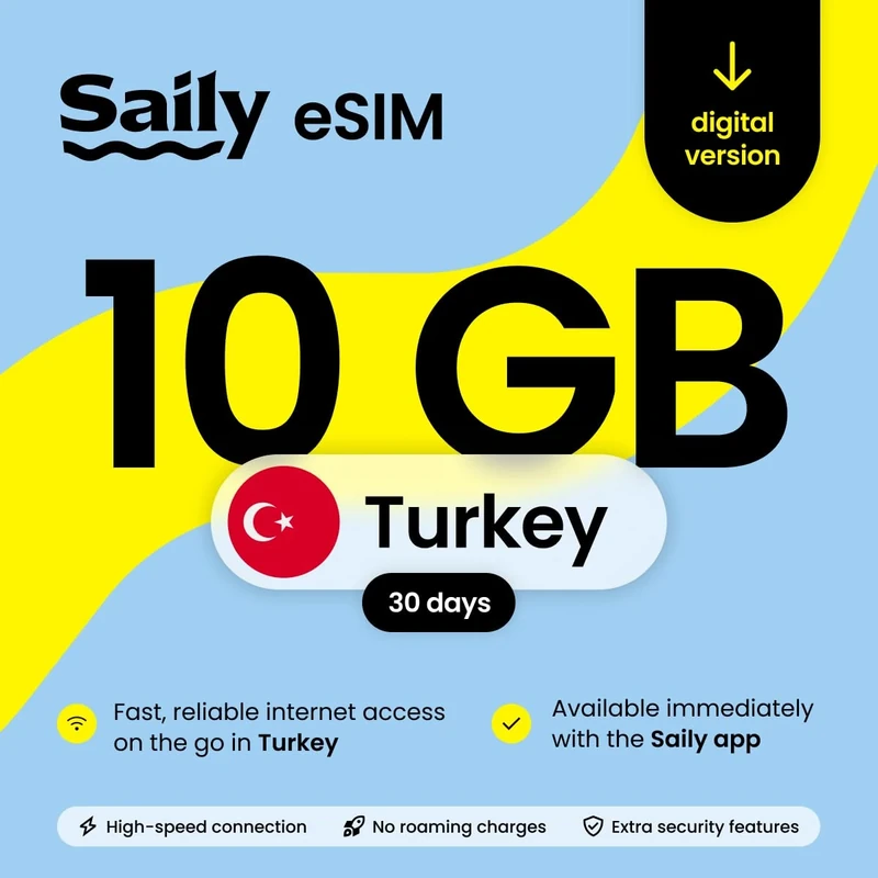 Saily eSIM Data Plan - 10GB Turkey Mobile Data - 30 Days - Image 1
