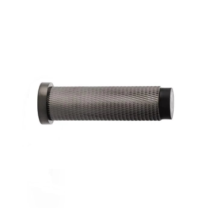Alexander & Wilks Brunel KNURLED Door Stop, Skirting Wall Mounted, 75mm Projection (Dark Bronze)