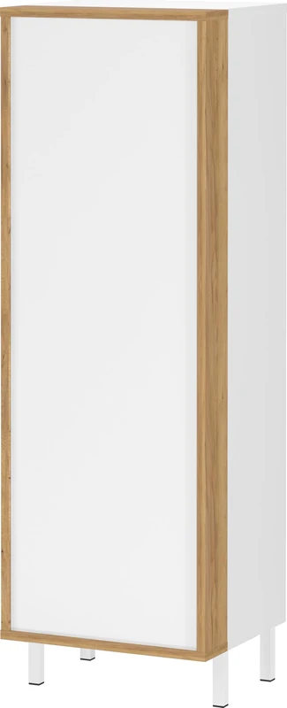 Germania Medium Cabinet 5001-513 GW-Topeka, in White/Oak, Door Right/Left Mountable, 39 x 120 x 35 cm (W x H x D)