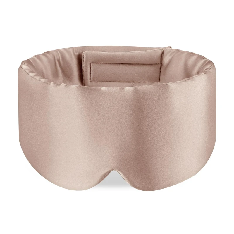 OLESILK Sleep Mask, 100% Natural Mulberry Silk Eye Mask for Women and Men with Adjustable Strap, Large in Size, Blindfold for All Night Sleep, Taupe