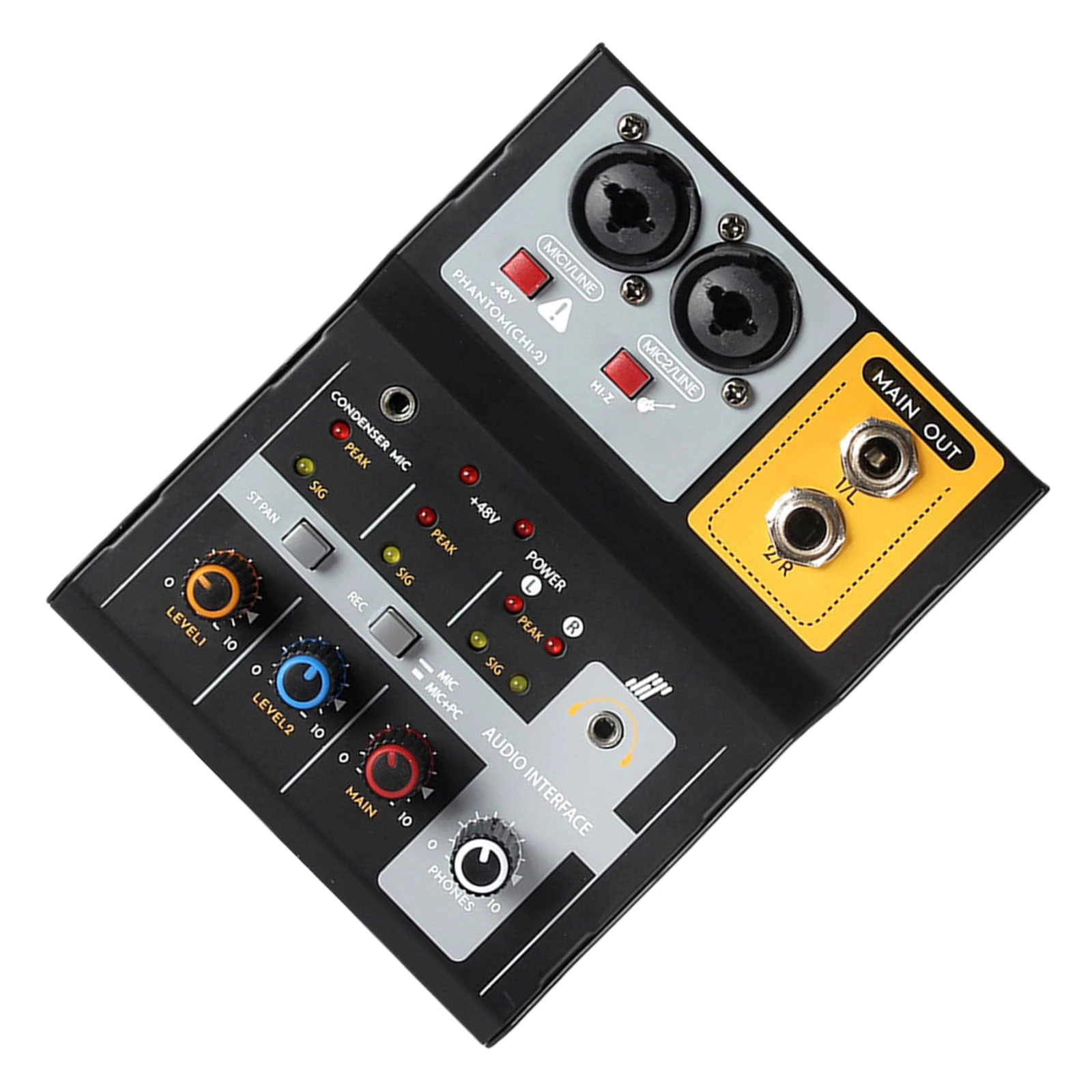 2 Channel Mixing Console Low Noise Processing Bi-Directional USB Auditory Mixer Board Dater Mixer