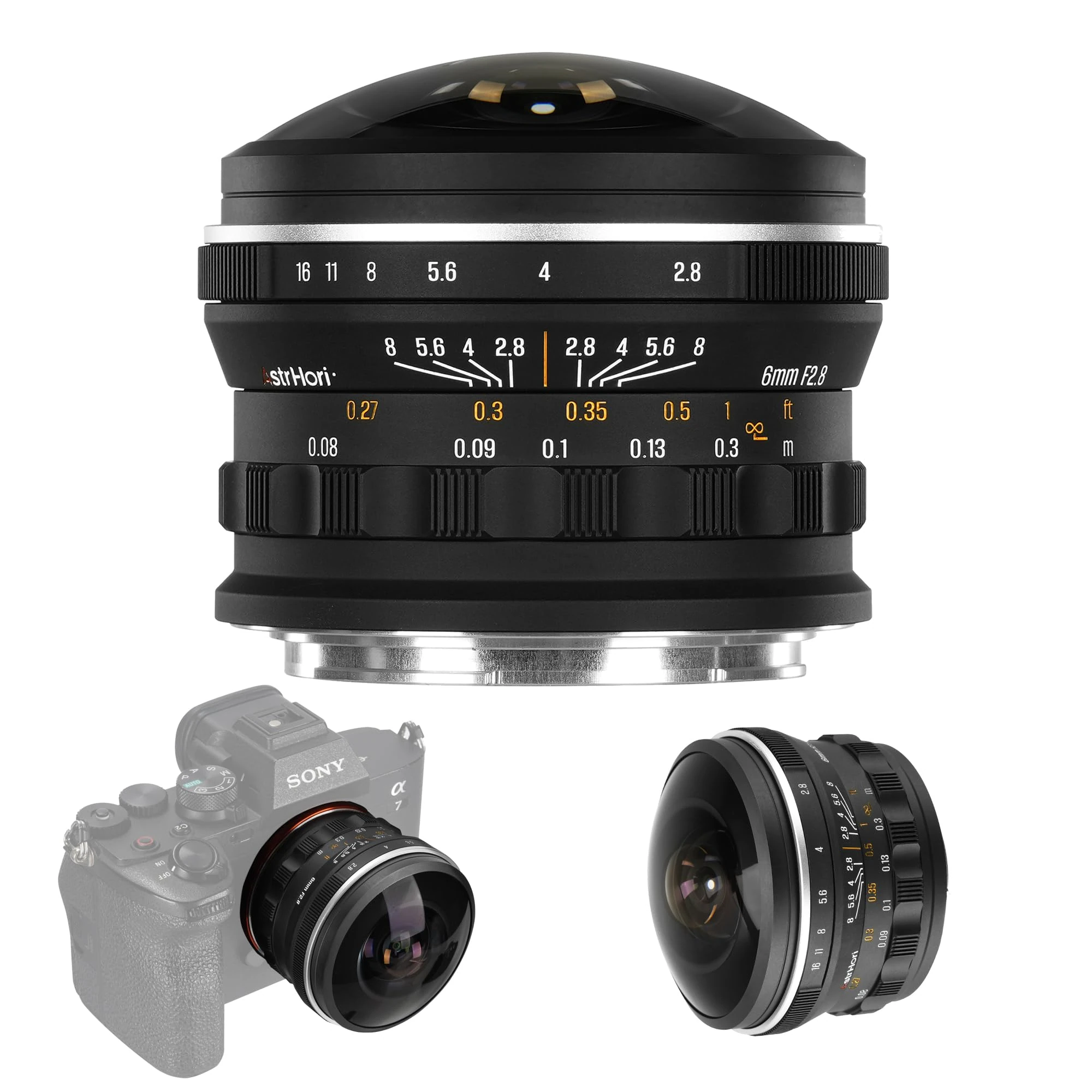 AstrHori 6mm F2.8 Full-Frame Circular Fisheye Lens Ultra Wide Large Aperture Camera Lens for Astrophotography Landscape Photography (RF)