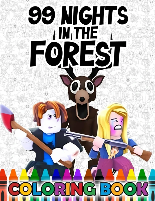 coloring book: JUMBO Drawing Pages Of Characters and Iconic Scenes 99 Nights in the Forest for Kids Ages 4-8 8-12