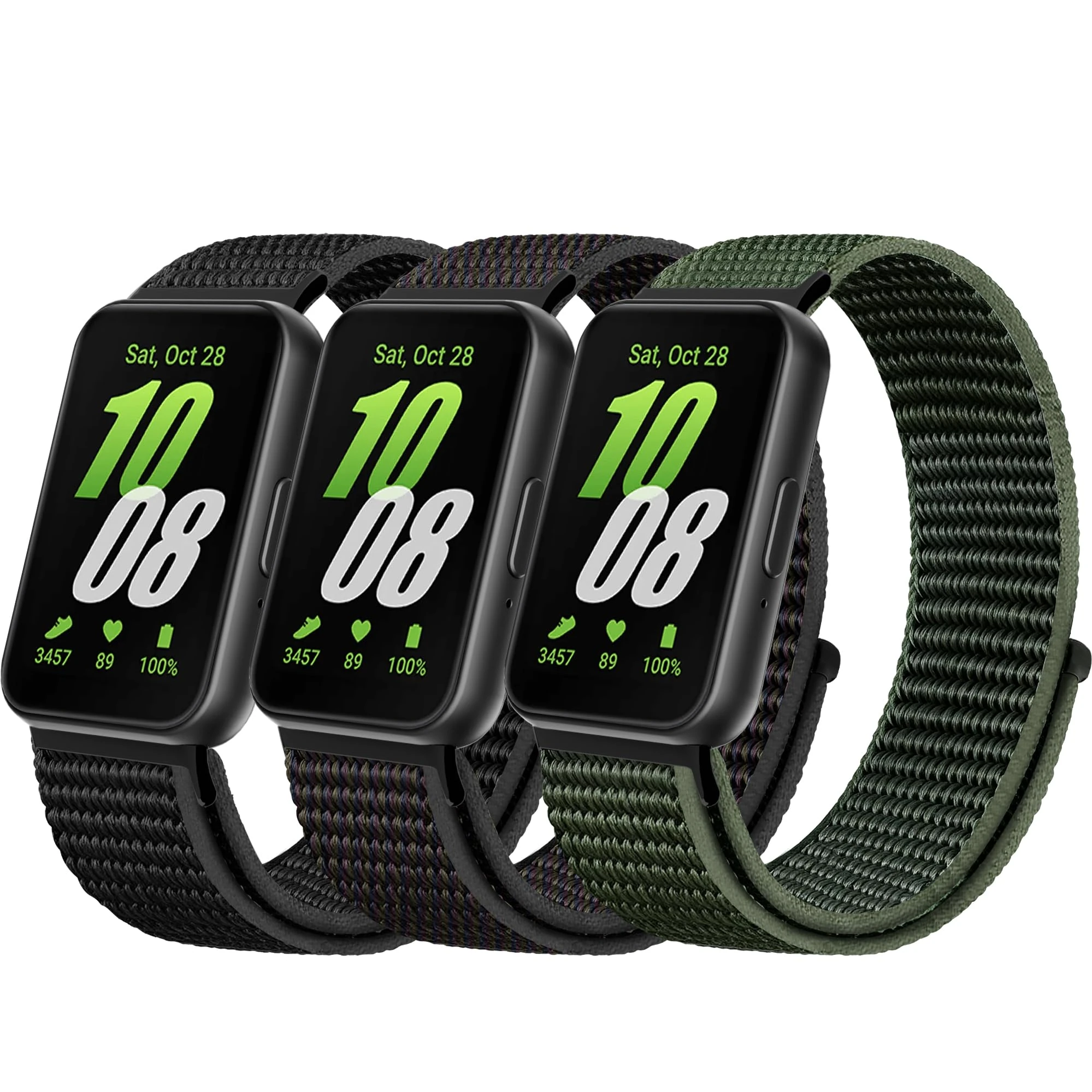 Laband Sport Nylon Watch Band Compatible with Samsung Galaxy Fit 3 Bands, Soft Loop Breathable Adjustable Replacement Strap for Galaxy Fit 3 Women Men