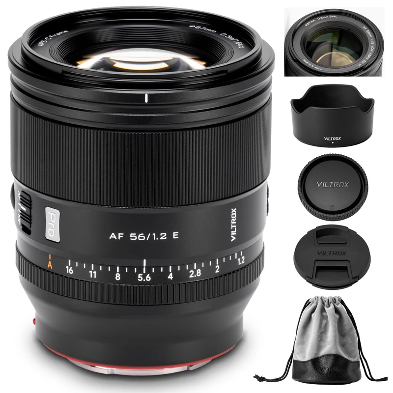 VILTROX 56mm F1.2 Pro E-Mount APS-C Lens for Sony, AF 56mm f/1.2 E Lens Autofocus Large Aperture Prime Lens for Sony E-Mount ZV-E10 ZV-E10II FX30 A6700 A6600 A6500 A6400 A6300 A6100 A7IV A7RⅣ